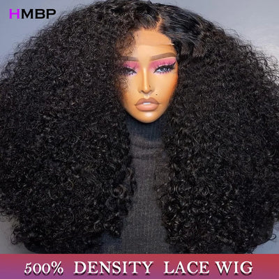 500 Density Lace Wig Human Hair Afro Kinky Curly Wig Human Hair 13x6 Hd Lace Frontal Wig High Density Thick Wigs Real Human Hair
