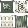Kissenbezüge 4er-Set 45x45 cm, Moderne Sofa Kissenhülle, Dekorative Wohnzimmer Outdoor Leinenstoff Geometrisches Kissenbezug-Set Künstlerisch