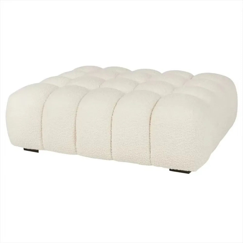 Nordic light luxury lamb wool changing stool, cloakroom stool, living room sofa stool, square foot step, tofu block, foot stool