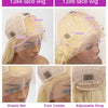 613 Transparente HD-Spitzenfront Echthaarperücke lockig 13x6 Honigblond Deep Wave Full Lace Frontal Perücke Brasilianisch 40 Zoll 250 Dichte
