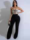Damen Sommer Trägerloser Jumpsuit Sexy Einteiler Outfits Cut Out Taille Party Jumpsuit Kleidung Damen Langer Rückenfreier Overall