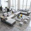 MINGDIBAO Nordische Stoff-Sofagarnitur mit Bluetooth-Lautsprecher & USB – Modernes Modulares Wohnzimmer-Sofa, Großes U-förmiges Ecksofa aus Stoff