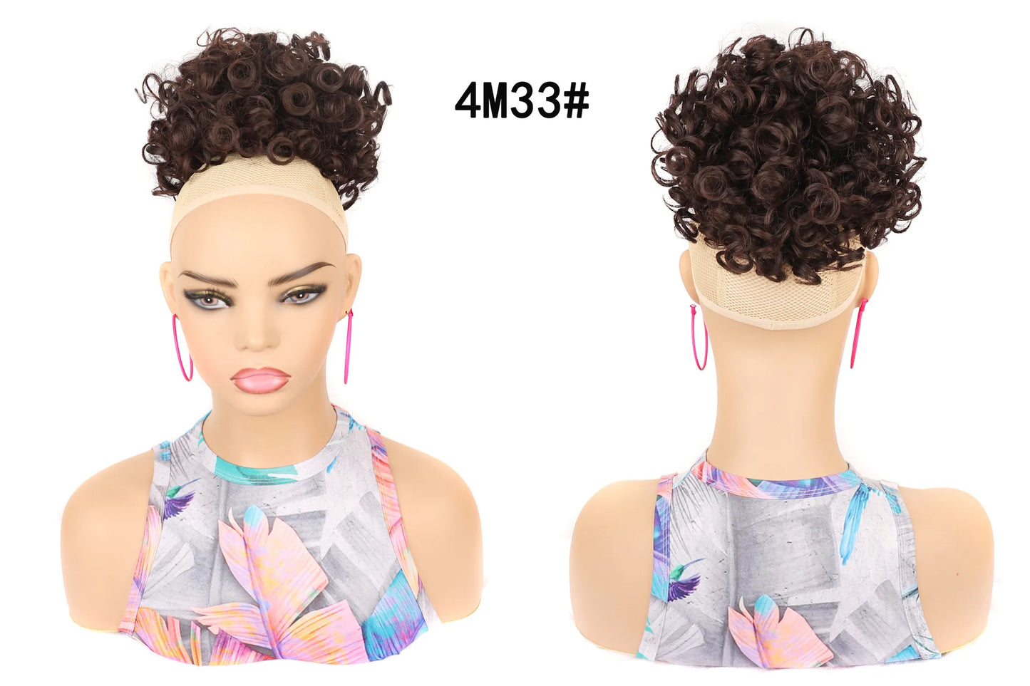 Synthetic Afro Puff Drawstring Ponytail Hair Bun 10 Inch Short Afro Kinkys Curly Afro Bun Extension Hairpieces Large Size