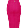 16 Colors Sexy Solid Zipper Orange Blue Black Red Bandage Skirt Women Elastic Bodycon Summer XL XXL Pencil Skirts 58cm