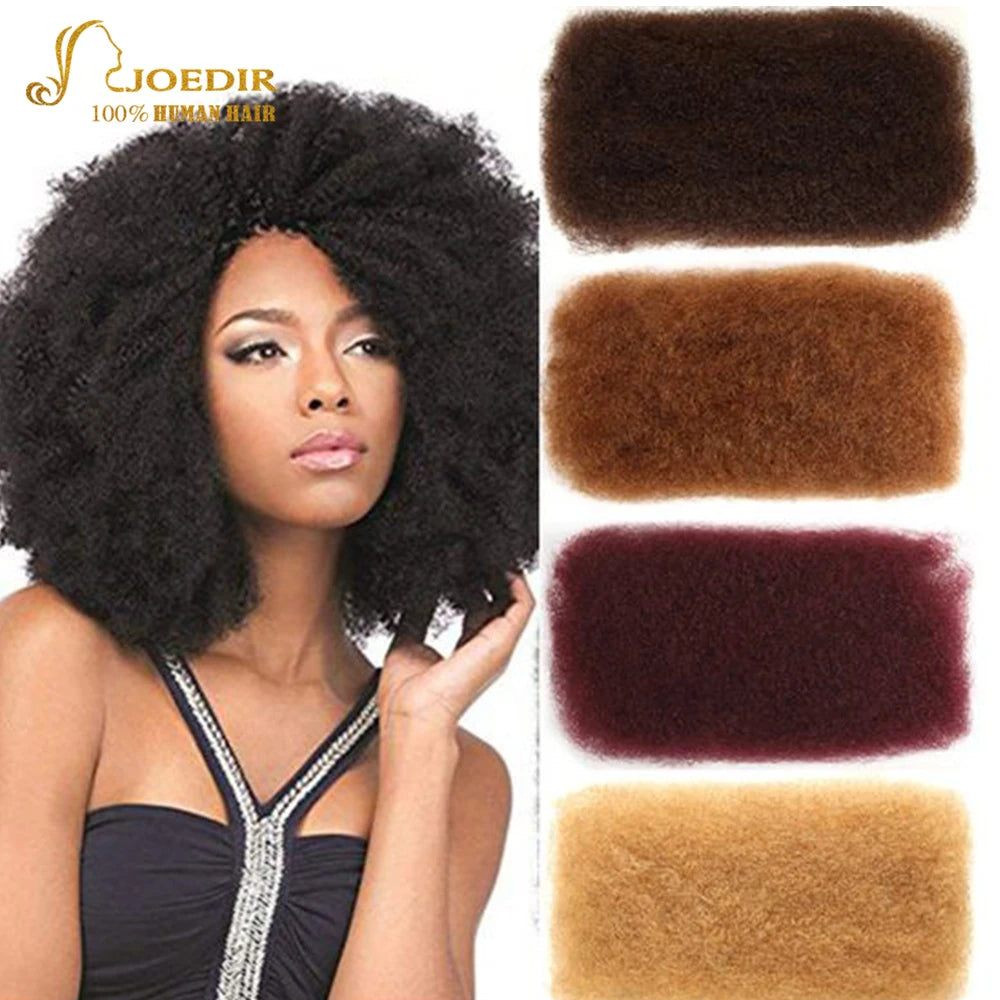 Joedir brasilianisches Remy Haar Afro Kinky Curly Bulk Echthaar zum Flechten von Dreadlocks Haarverlängerungen Häkelzöpfe QVR Haar