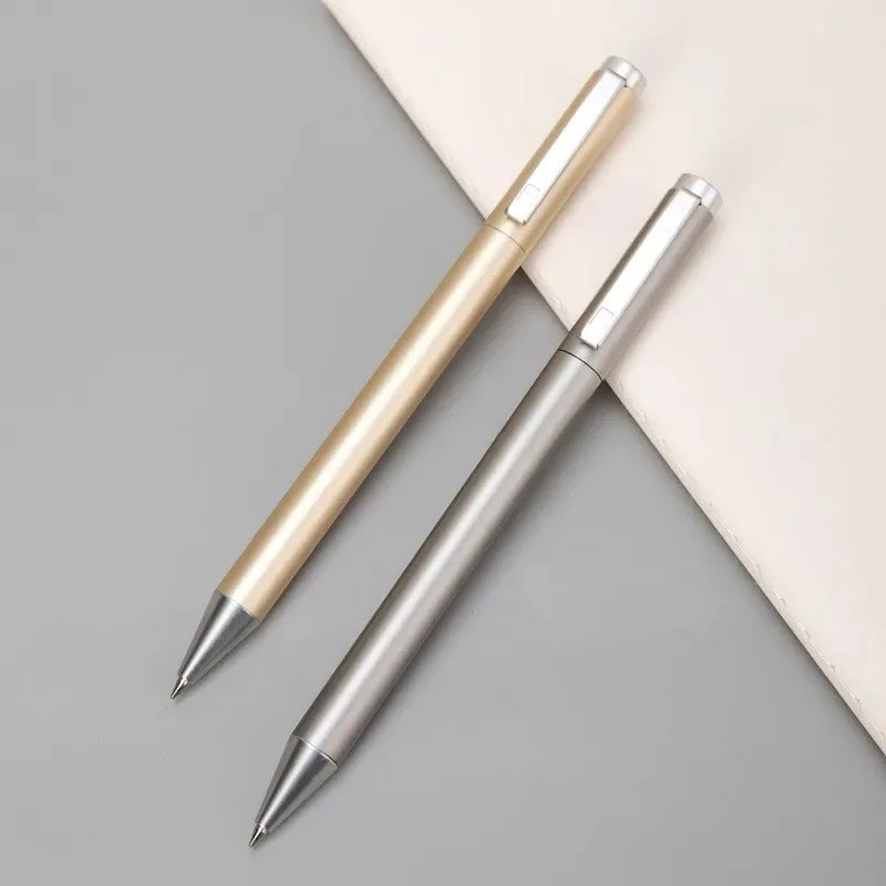 DELI Metal Sign Pen 0.5mm Gel Ink Pens Golden Silver Color Metallic Writing Pen Office Supplies