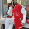 Women Bomber Jackets 2024 Fall Winter Fashion Baseball Uniform Oversize Coats Student Couple Harajuku Loose Jacket Streetwear