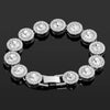 Iced Out Pink Cuban Armband für Frauen Hip Hop Gold Silber Farbe Kristall Herz Kreis Quadrat Armband 4Pcs Set Schmuck Geschenk