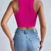 Women's Solid Ribbed Crop Tank Top Casual Sleeveless Basic Summer Top Comfortable Fit Fashionable Trendy