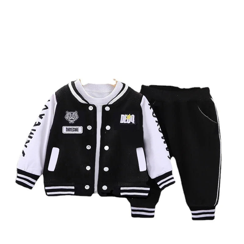 2023 New Kids Baseball Clothing Sets Boys Girls Casual Sports Suit Coat Pant 2Pcs Spring Autumn Thin Baby Tracksuit Outfits 1-4Y