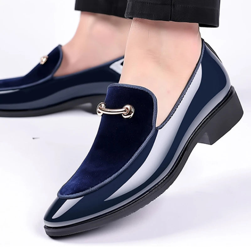 Herren Party Schuhe Schwarz Luxus Herren Formelle Lederschuhe Slipper Lackleder Business Casual Schuhe Loafer Große Größen Zapatos