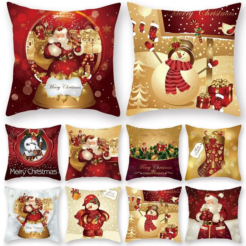 45cm Weihnachtskissenbezug Navidad Frohe Weihnachten Dekorationen für Zuhause 2024 Weihnachtliche Noel Weihnachtsornamente Neujahrsgeschenke 2025