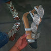 2022 Sommer Mode Sandalen für Damen Übergröße Schmetterling Kristall Gladiator Sandalen Bequeme Offene Zehen Schuhe Damen Sandalias