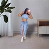 Mid Length Skirts Women Denim Skirt Hole Pockets A Line Slit Slim Y2k Streetwear Elegant Splice Y2k High Waist Summer 2025