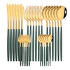 30Pcs/Set Stainless Steel Dinner Black Gold Dinnerware Set Knife Fruit Fork Spoon Cutlery Set Kitchen Tableware Silverware Sets