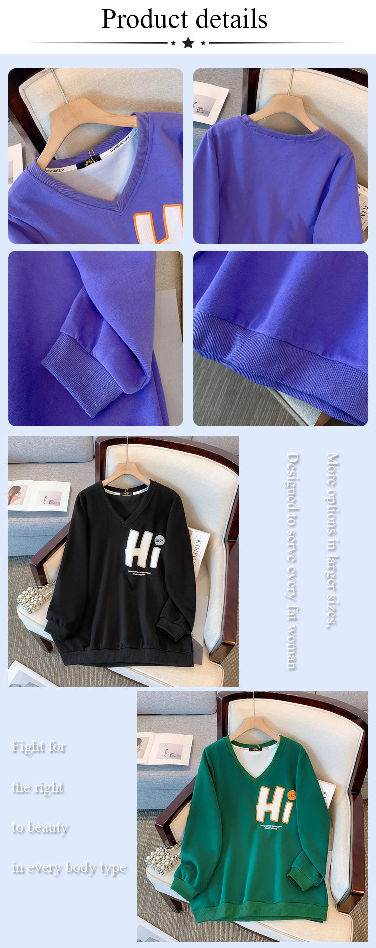 Damen Plus Size Herbst/Winter Casual Pendler Locker und bequem Hoodie Cartoon Print Lila Grün V-Ausschnitt Langarm Top Groß