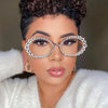 Simple Round Rhinestone Sunglasses Frames No Lenses Rave Accessories Fashion Designer Hollow Alloy Face Jewelry Frames for Women