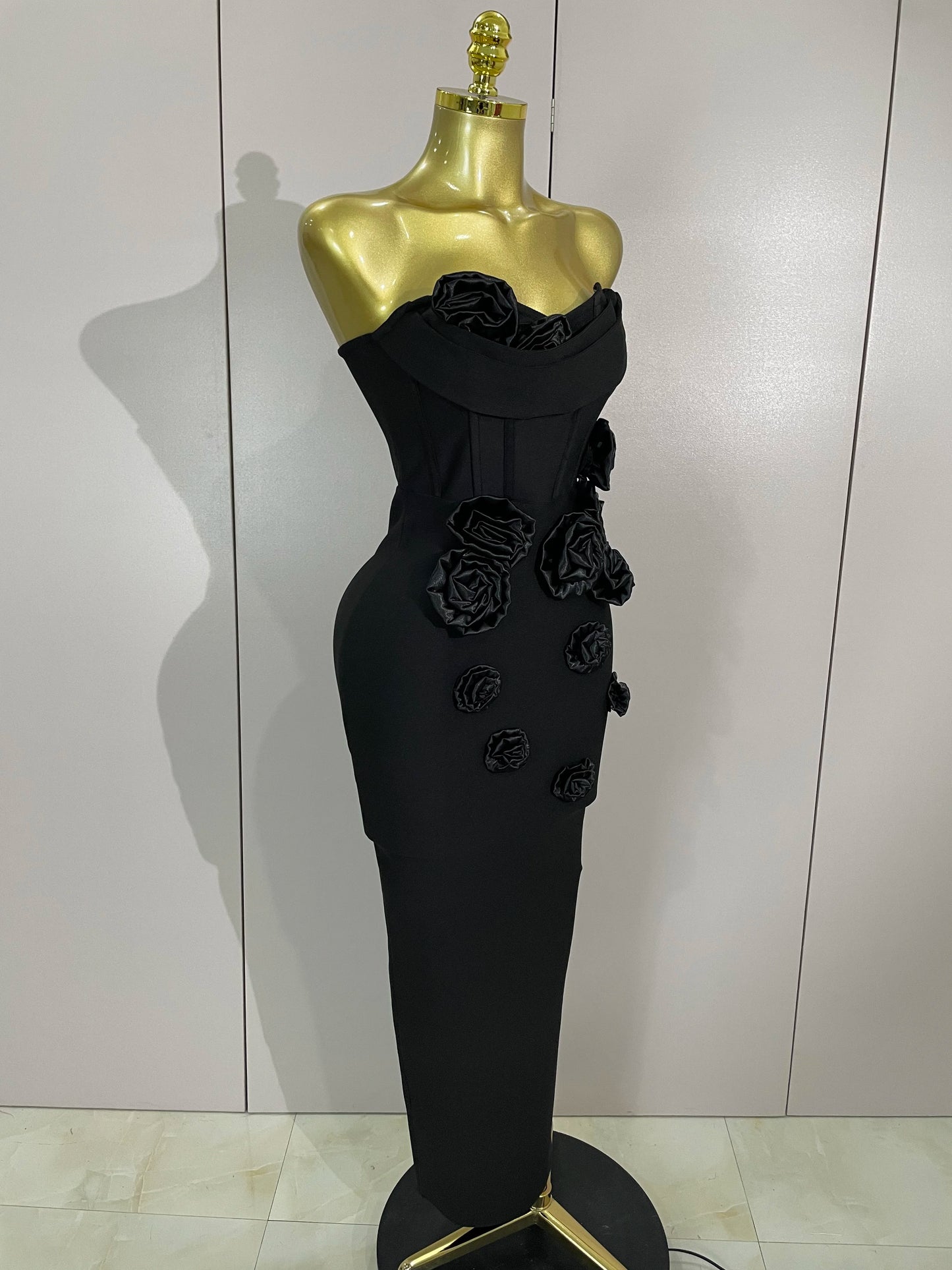 Sexy Fashion White Elegant Strapless Flower Bodycon Long Dress Women Casual Streetwear Club Birthday Party Slim Elegangt Dresses