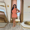 Joskaa Elegant Solid Stand Collar Sleeveless Bodycon Irregular Mini Dress for Women 2024 Summer Evening Birthday Party Clubwear