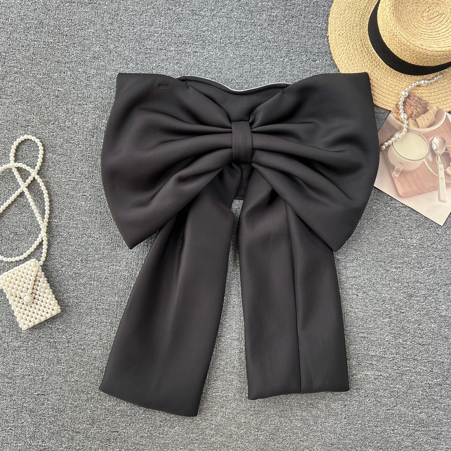 Women Hotsweet Sleeveless Sexy Zipper Chic Three-dimensional Butterfly Bow Slim Strapless Tank Top High Street Autumn Clothing