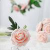Artificial Flowers 25pcs Real Looking Blush Foam Fake Roses with Stems for DIY Wedding Bouquets Bridal Shower Centerpieces