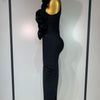 Mode Schwarz 3D Blumen Bodycon Langes Bandage Kleid Celebrity Elegantes Party Geburtstagskleid Damen Ärmellose Sexy Vestidos