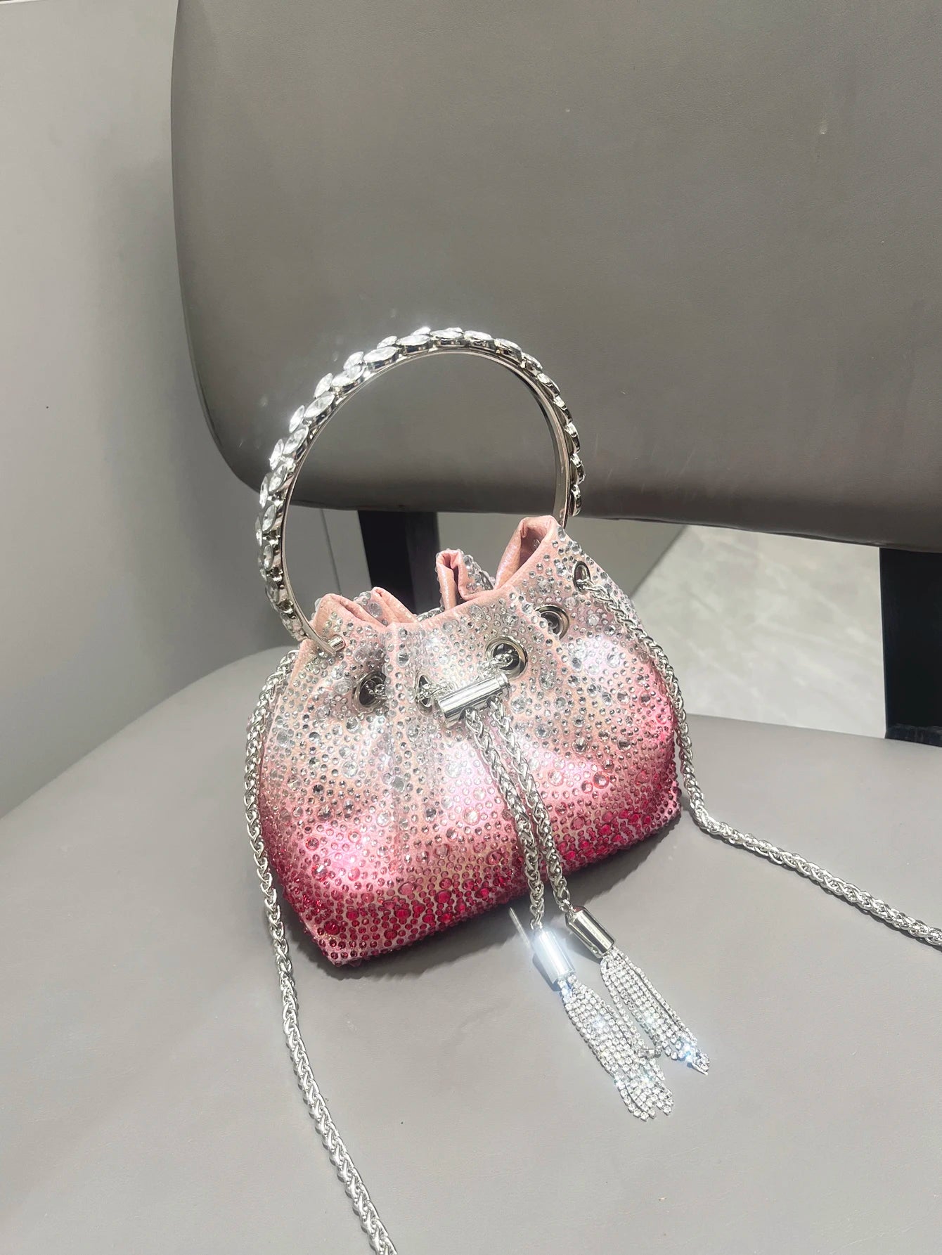 Handle Rhinestones Evening clutch Bag Purses and handbag luxury Designer shoulder bag Shiny Crystal Clutch purse bucket bag