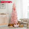 7 FT Artificial Pink Christmas Tree with 635 Branch Tips Folding Metal Stand