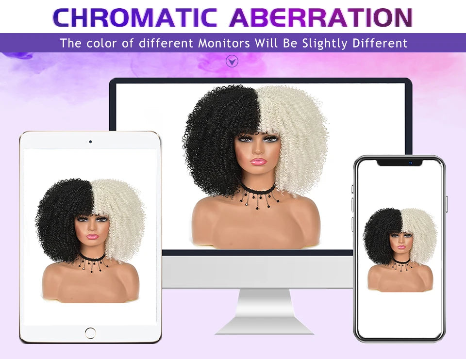Latisha 13X6 HD Synthetische Spitzenfrontperücke lockig vorgezupfte Lace-Frontal-Perücke mit Pony für Damen, Highlights mit Babyhaar, 24 Zoll