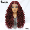 Latisha 13X6 HD Synthetische Spitzenfrontperücke lockig vorgezupfte Lace-Frontal-Perücke mit Pony für Damen, Highlights mit Babyhaar, 24 Zoll