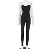 Black White Red Streetwear Tunics High Waist Overalls New Women Backless One Piece Jumpsuits Sexy Sleeveless Strapless Playsuits