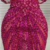 Show Dress Costumes Women Rose Sequins Rhinestones Breast Cups Mesh Bodycon Mini Evening Club Party Birthday Dress Shoot