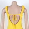 CM.YAYA Women Spaghetti Strap Sleeveless V-neck Mini Dress 2025 Summer Ruched Stacked Party Evening Night Club Chic Dresses
