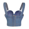 Irene Tinnie Sexy Cute Loch Cartoon Dekoration Push Up Bustier Damen Jeans Bralette Cropped Top Weste Große Größe