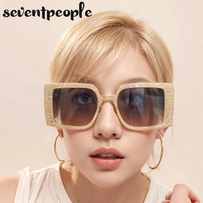 Klassische Oversize-Quadrat-Sonnenbrille für Damen, großer Rahmen, Luxusmarke 2024, Designer, neue Vintage-Schild-Sonnenbrille für Damen, Eyewear