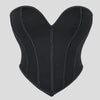 Women'S Strapless Solid Bustier Corset Fishbone Push Up Waist Trainer Crop Tops Sleeveless Backless Padded Bandeau Bikini Top