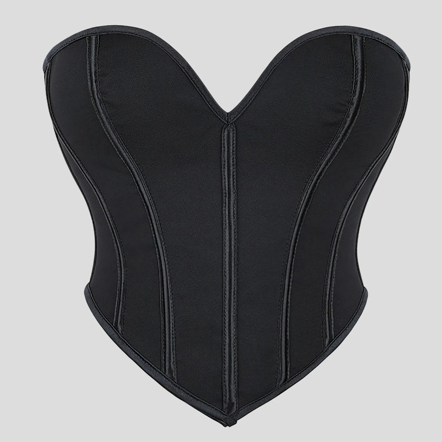 Women'S Strapless Solid Bustier Corset Fishbone Push Up Waist Trainer Crop Tops Sleeveless Backless Padded Bandeau Bikini Top