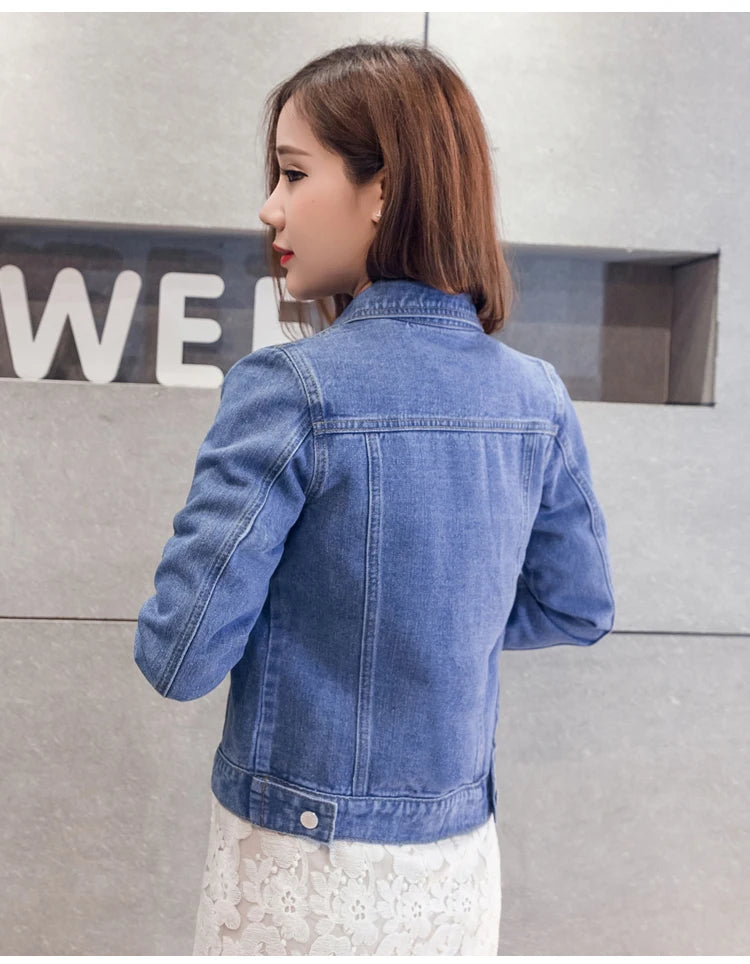 New Women's Denim Jacket Spring and Autumn 2026 Casual Short Denim Jacket Women's Korean Version Solid Color Jacket Clothes
