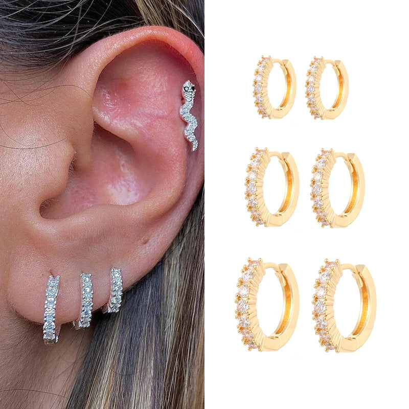 CRMYA Gold Silber gefüllt 16mm 14mm 12mm Blumen baumelnde Ohrringe Zirkonia Creolen für Damen Mädchen Schmuck Großhandel