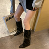 Designer Women Trouser Legs High Boots Fashion Side Zippers Long Boots Thick High Heels Autumn Winter Ladies Shoes
