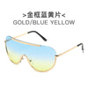Metallische Oversized Punk Sonnenbrille Damen Semi-Randlose Schutzbrille Shield Lens Designer Große Sonnenbrille Damen Modeaccessoires