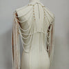 Women Pearl Tank Top Sexy Multiplayer Pearl Tassel Long Sleeve Bra Chains Camisole Necklaces Collar Partywear Crop Tops
