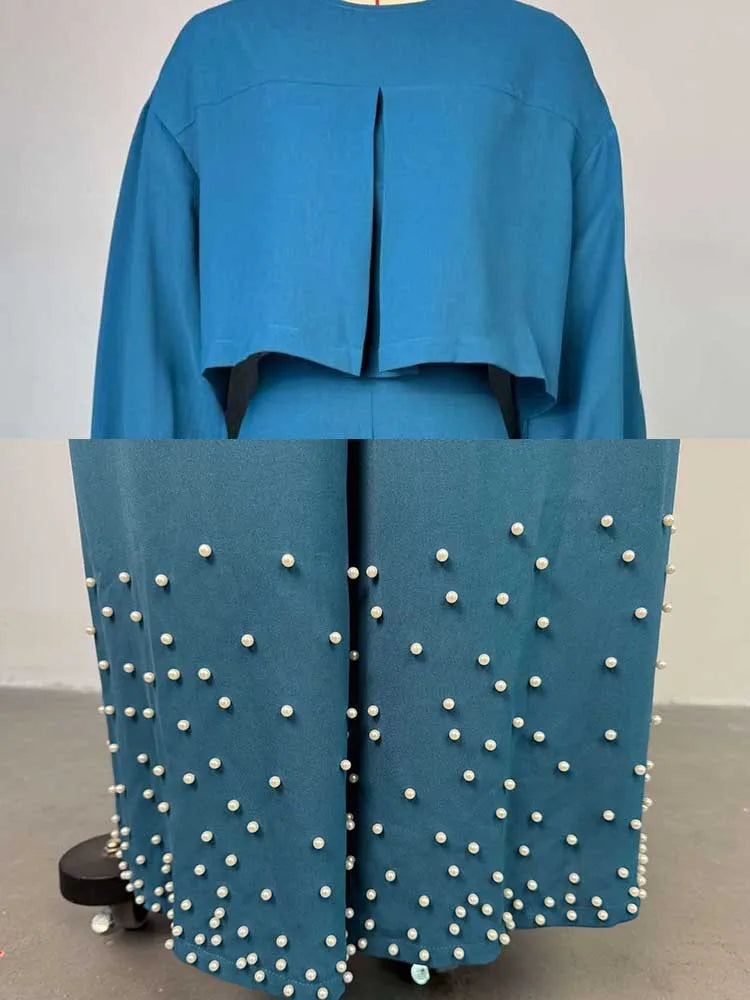 Frühlingskleidung für Damen, 2-teilige Sets Damen-Outfit, Laternenärmel-Anzug mit weiter Hose und Top, High Street Elegante Damen-Sets