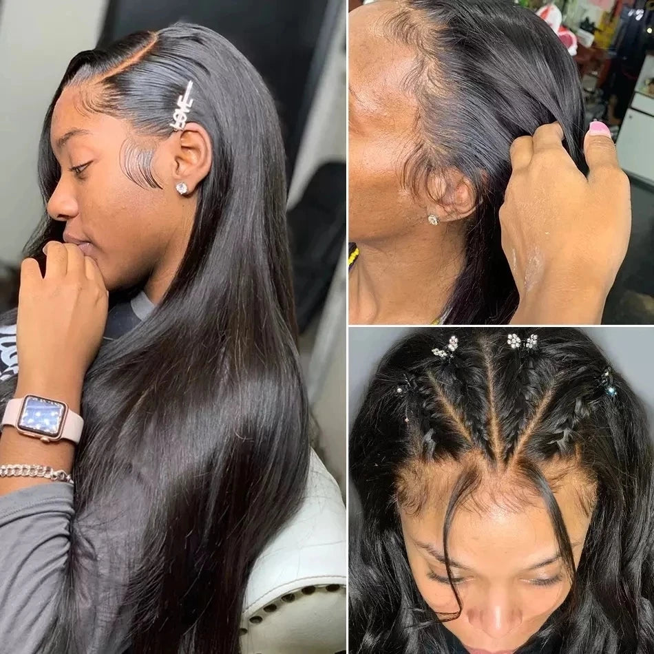 Bone Straight Wigs 100% Human Hair Wigs HD Lace Frontal Wig 13x6 Natural Black 4x4 13x4 HD Lace Front Human Hair Wig For Women