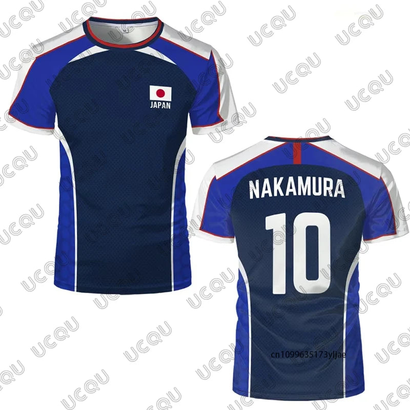 2026 Summer Anime Captain Tsubasa Japanese Flag Football Jersey T-shirt For Men Women Quick-drying Sports Tees Casual Kids Tops