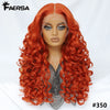 Latisha 13X6 HD Synthetische Spitzenfrontperücke lockig vorgezupfte Lace-Frontal-Perücke mit Pony für Damen, Highlights mit Babyhaar, 24 Zoll