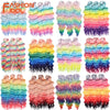 FASHION IDOL 24-Zoll Häkelhaar Synthetische Wasserwelle Flechthaarverlängerungen Ombré Regenbogenfarbe Kunsthaar Deep Wave Lockenhaar