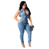 Hollow Denim Ankle Length Pants Women Overalls Spliced Washed Pencil Jeans Vintage Skinny Jean One Piece Button Sexy 2024