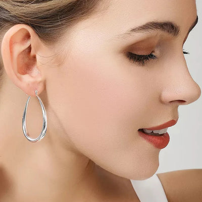 Top-Qualität 925 Sterling Silber Ohrringe Einfache Runde Kreise Ohrringe Für Frauen Mode Hochzeit Verlobung Charm Schmuck