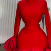 CM.YAYA Women O-neck Long Flare Sleeve Ruffles Mini Dress 2025 Spring Sweet Sexy Birthday Evening Night Party Vestidos Dresses